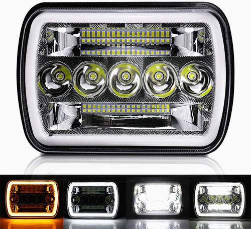 Faro Led De 6x7  5x7  Luz Alta/baja Para Wrangler Jeep