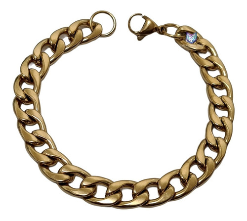 Pulsera Tejido Barbado 21cms - 6mm Acero Inoxidable Dorado