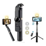 Selfie Stick - Tripode Con Luz Con Control Remotoegro/oro