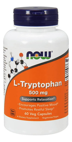 L-triptofano 500mg 60 Caps Now Foods L-tryptophan Importado