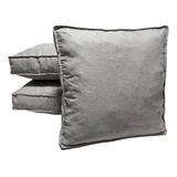 Pack X3 Fundas Almohadones Para Sillon Lino 50x50 Algarrobo