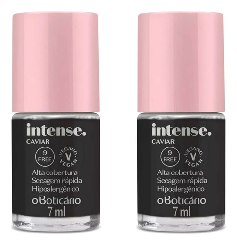 Kit 2 Esmaltes Caviar Intense 7ml Cor Preto