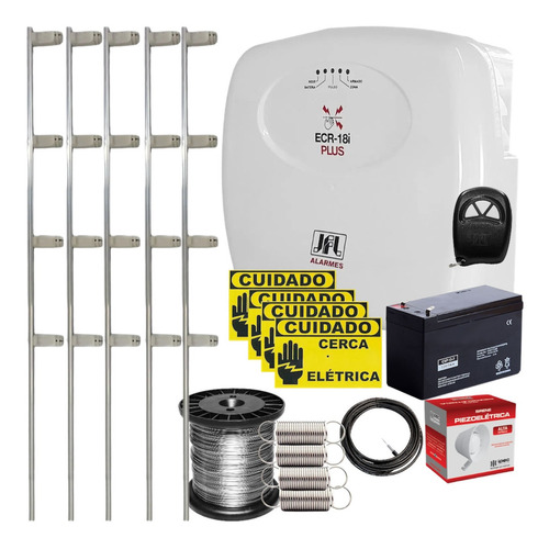 Kit Cerca Elétrica Residencial Jfl Ecr18 C/ Alarme 150 Metro