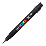 Caneta Posca Uni Ball Pcf-350 Brush Pen Preto