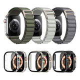 3 Correas + 3 Fundas Mica Para Iwatch Apple Watch Ultra 49mm