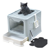 Uimnjhuke Caja De Arena Plegable Para Gatos Con Tapa, Caja D