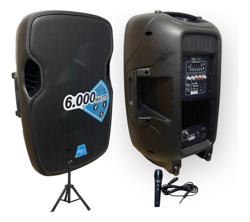 Cabina 15 Pulgadas Audio Sound 6000w+ Basa Y Micrófono