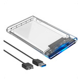 Case Para Hd Externo Ssd 2.5 Usb 3.0 Transparente Com Nfe