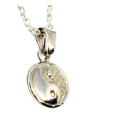 Collar Amuleto Ying Yang Conjunto Plata Italiana Fina 925