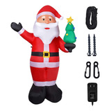 2.4m Inflable Navidad Navideño Papá Noel Con Regalos Luz Led