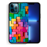 Funda Protectora Para iPhone Tetris Colores 2d Tpu Case