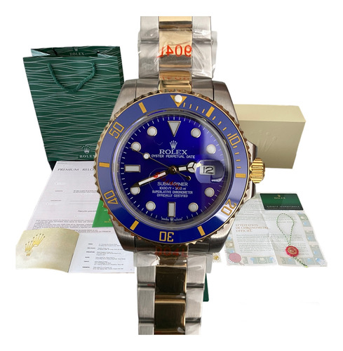  Reloj Rolex Submariner Automatico Bitono Zafiro 41mm Azul 