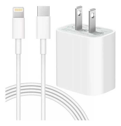 Cargador Para iPhone 20w Carga Rapida + Cable Lightning