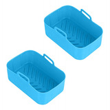 2 Piezas Cesta Rectangular De Silicona Para Freidora De Aire