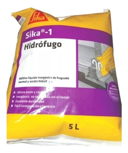 Sika 1 Aditivo Inorganico Hidrofugo X 5 Lt