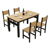 Juego De Comedor Mesa 120x60 Cm Con 4 Sillas