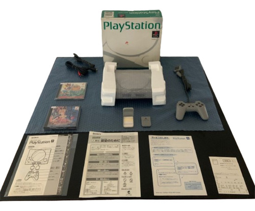 Playstation 1 Fat Scph-5500 Original Completo Serial Batendo Com Jogos