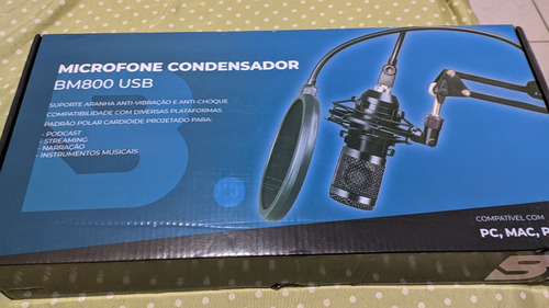 Microfone Condensador Bm800 Usb