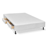 Cama Box Base C/gavetas Queen Poli Tecido White (158x23-c/4