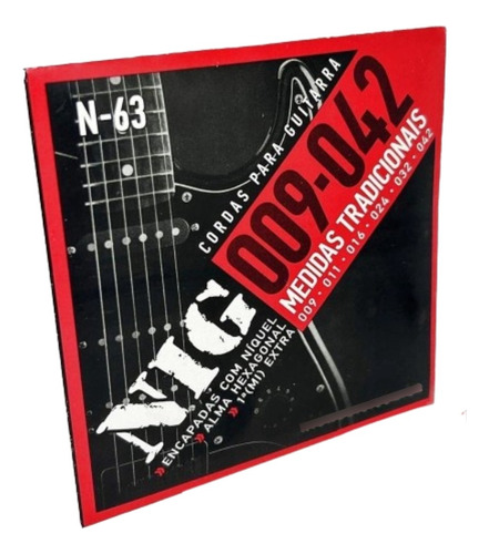 4 Encordoamentos De Guitarra Nig Duplo 2n63 009-042 4 Jogos 