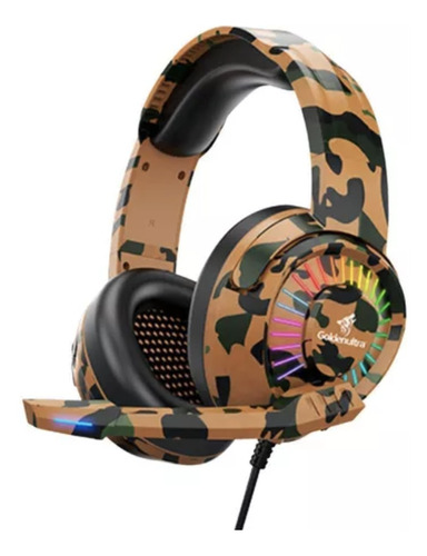 Headset Fone Gamer Camuflado Com Led Goldenultra