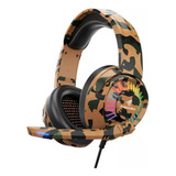 Headset Fone Gamer Camuflado Com Led Goldenultra