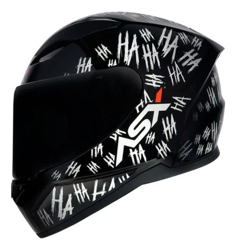 Capacete Asx/ Axxis City Fun Brilho Preto E Branco ( Haha )