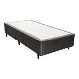 Base Cama Box Herval Solteiro Idea, 39x88x188 Cm Black Cinza