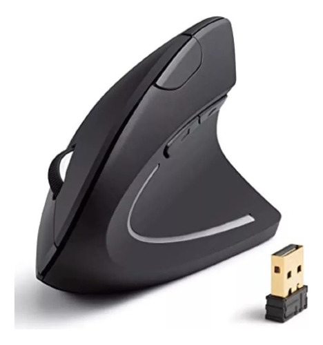 Mouse Ergonómico Vertical Inalámbrico  De Pilas Color Negro