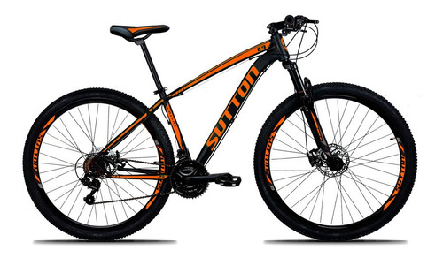 Mountain Bike Sutton Gold 2022 Aro 29 19  24v Freios De Disco Mecânico Câmbios Index 3v Y Sunrun 8v Index Cor Preto/laranja