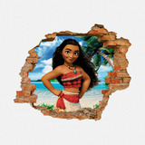 Adesivo Parede Decoração Infantil Buraco Moana Quarto Menina