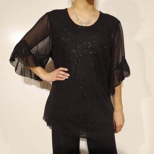 Blusa De Fiesta De Seda Talles Grandes Y Muy Grandes