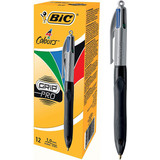 Boligrafo Lapicera 4 Colores Bic | Grip Pro | Pack De 12