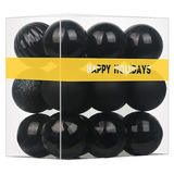 Bolas De Arbol Navidad  8cm Negro 18u 