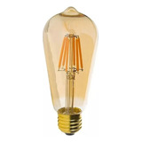 Lampara Filamento Led Vintage St64 8w Dimerizable Pack 10 Luz Blanco Cálido