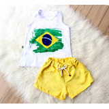 Conjunto Infantil Copa Do Brasil Temático Seleção Brasileira