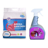 Arena Sanitaria Aglutinante Para Gatos 10kg / Repelente 1 Lt