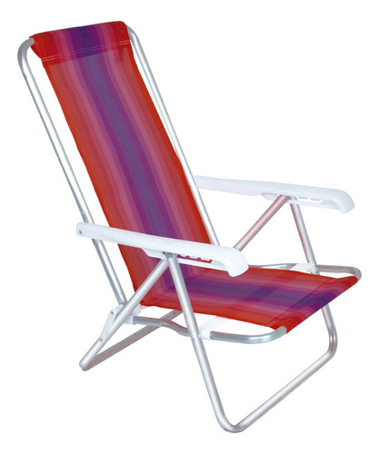 Cadeira Praia Reclinavel Aluminio 4 Posicoes Mor