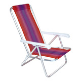 Cadeira Praia Reclinavel Aluminio 4 Posicoes Mor