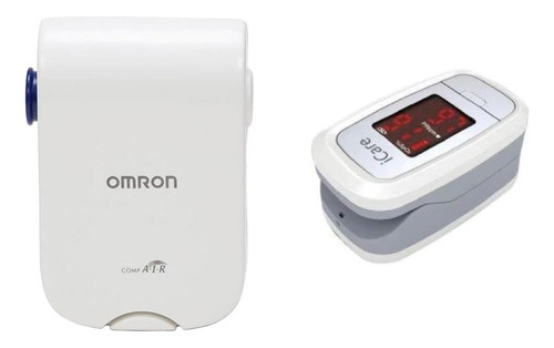 Nebulizador Compresor Omron C-803 Elite + Oximetro De Dedo