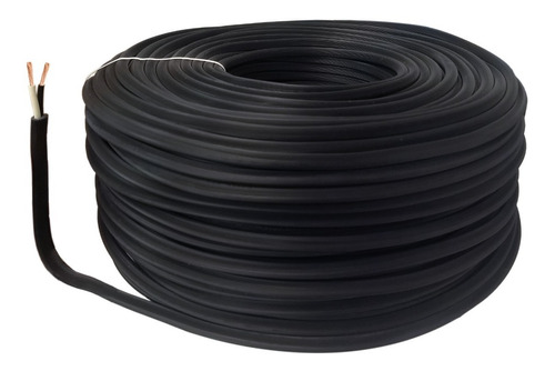 Cable Uso Rudo 2x14 Rollo Con 50m Negro Luces Jardín 