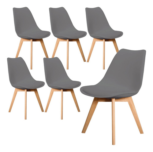 Set/kit 6 Silla Tulip Eames Acojinada Minimalista Moderna