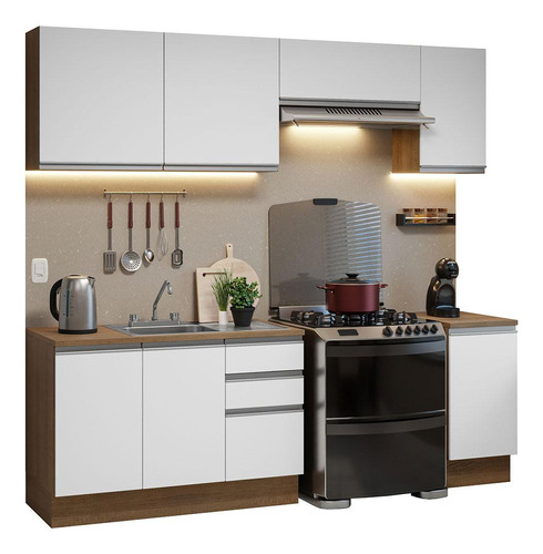 Cocina Integral Luna Glamy Madesa Con Acessorios 240cm Mbl