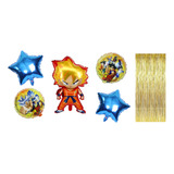 Kit De 5 Globos Goku Gigante + Cortinas Metalicas