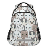 Slhkpns Lindo Gato Mochila Escolar Adorable Gatito Patrón La