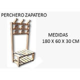 Zapatero Perchero Recibidor Pino Macizo 60x30x1,80 