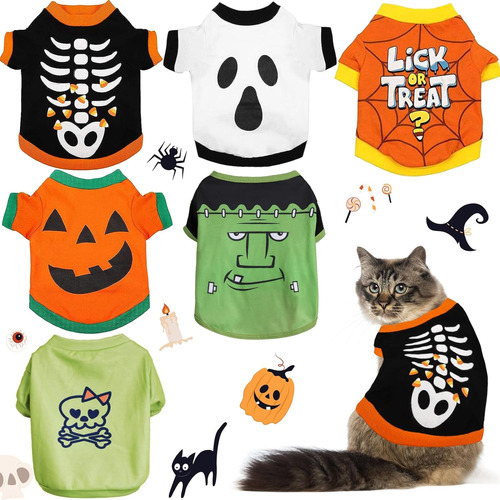 6 Piezas Disfraces Para Perros Y Gato De Halloween