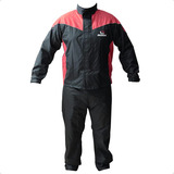 Impermeable Completo Mocociclista Talla Xg Negro Rojo Roda