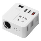 Convertidor Dc 12v A 110v Ac 3 Puertos Usb Blanco