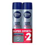 Nivea Men Desodorante Hombre Silver Spray 2pack 150ml C/u